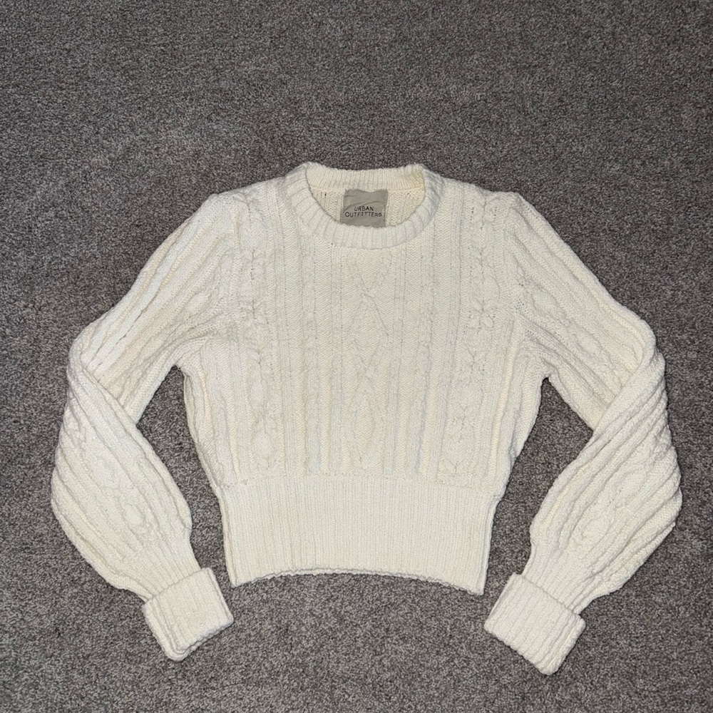 Urban Outfitters Cream Cable Knit Sweater